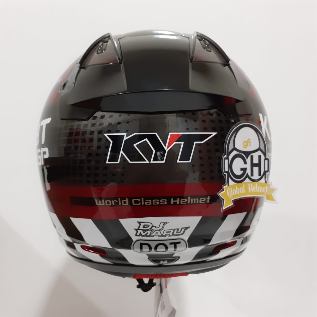 HELM HALF FACE KYT DJ MARU KYT DJMARU MOTIF #11 BLACK MAROON