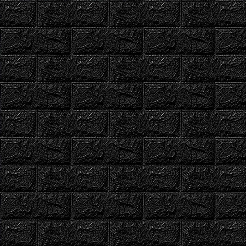 [COD] Wallpaper Dinding 3D 1Paket 10pcs 70cm x 77cm  Foam Timbul  Dekorasi Dinding Putih Bata CLASSIC wallpaper foam-HITAM (70cm*77cm)