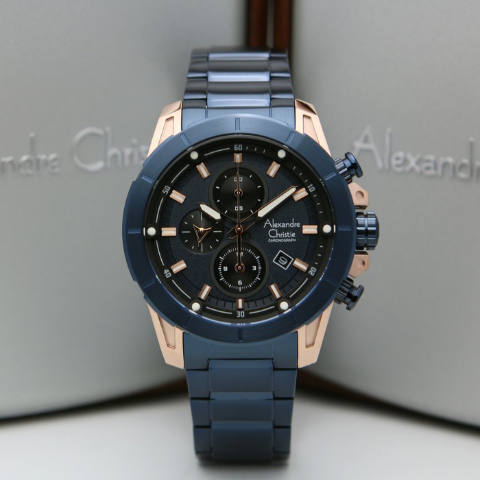 ALEXANDRE CHRISTIE AC 6522 AC6522 PRIA ROSEGOLD BLUE ORIGINAL