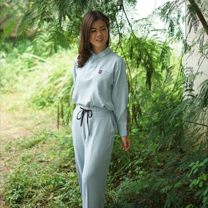 Baju Jaga MANDARIN LS - LIGHT BLUE Scrubs Theatre Blues Empirical Lengan Panjang