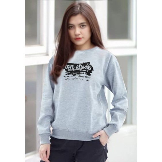 Kaos Lengan Panjang love always / Kaos Sweatshirt / Atasan Wanita / Atasan Wanita Lengan Panjang / A