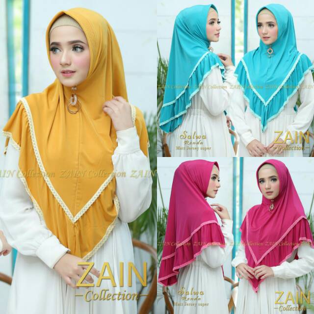 Jilbab Hijab Bergo Salwa Renda By Zain Collection