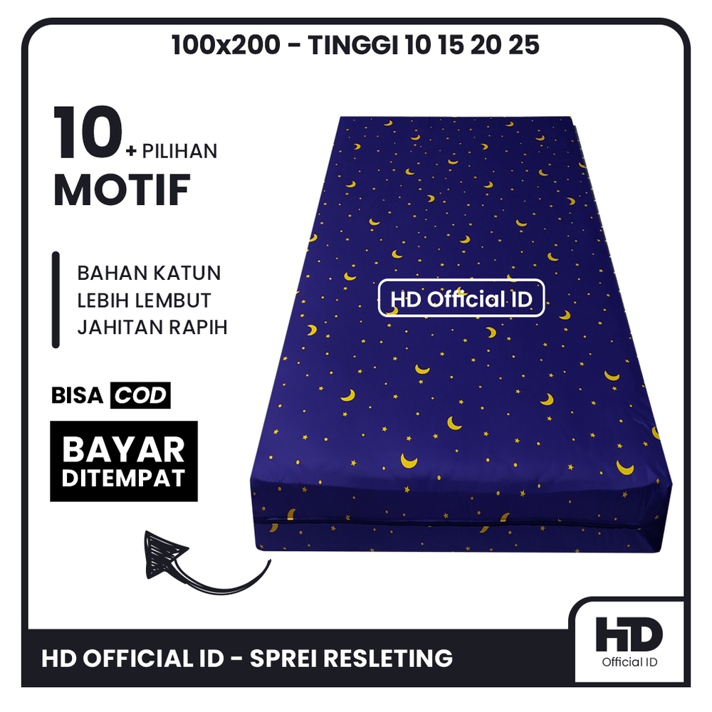 PROMO Sarung Kasur Busa Resleting Ukuran 100x200 | Set Sprei Seprai Murah Tinggi 10 15 20 25