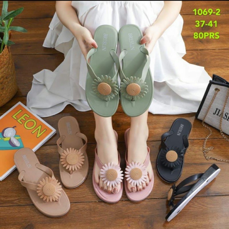 BRESLIN SANDAL JELLY JEPIT WEDGES BUNGA MATAHARI KODE NO-1069