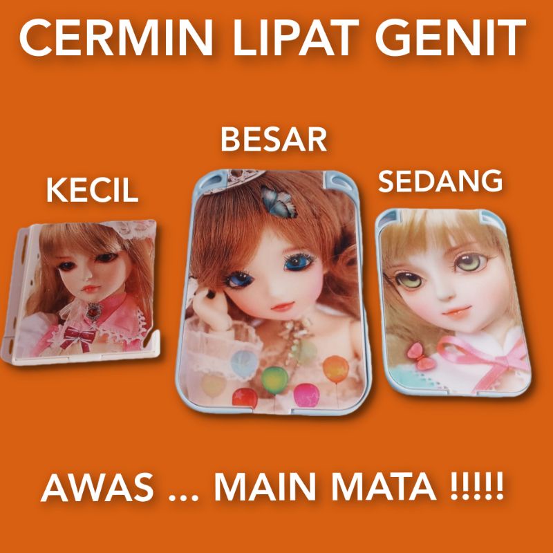 CERMIN LIPAT GENIT BISA MAIN MATA KACA CERMIN LIPAT TRAVELING CERMIN MINI CERMIN AJAIB