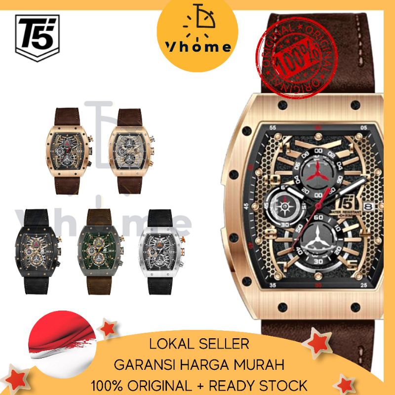 VHOME - JAM PRIA T5 ORIGINAL 100% 3720 H3720 H3720G CHRONOGRAPH WATERPROOF 3ATM BERGARANSI FREE BOX+