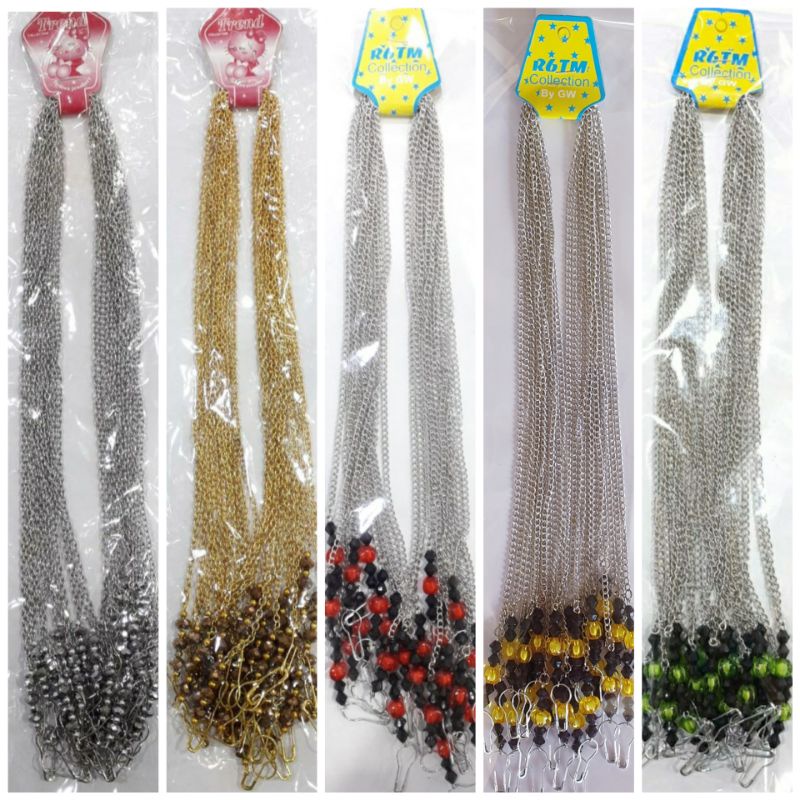 Kalung Strap Masker RANTAI-2 Kristal 12buah Kulakan Grosir