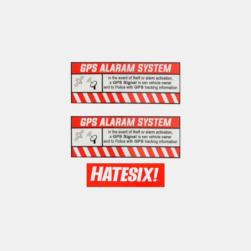 Sticker Decal Tempelan GPS ALARAM SYSTEM Hatesix