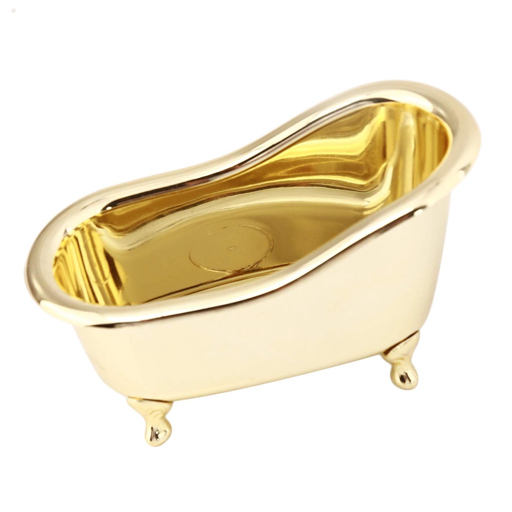 Solighter Kotak Penyimpanan Perhiasan Aksesoris Kamar Mandi Gold Desktop Decor Sundry Makeup Organizer