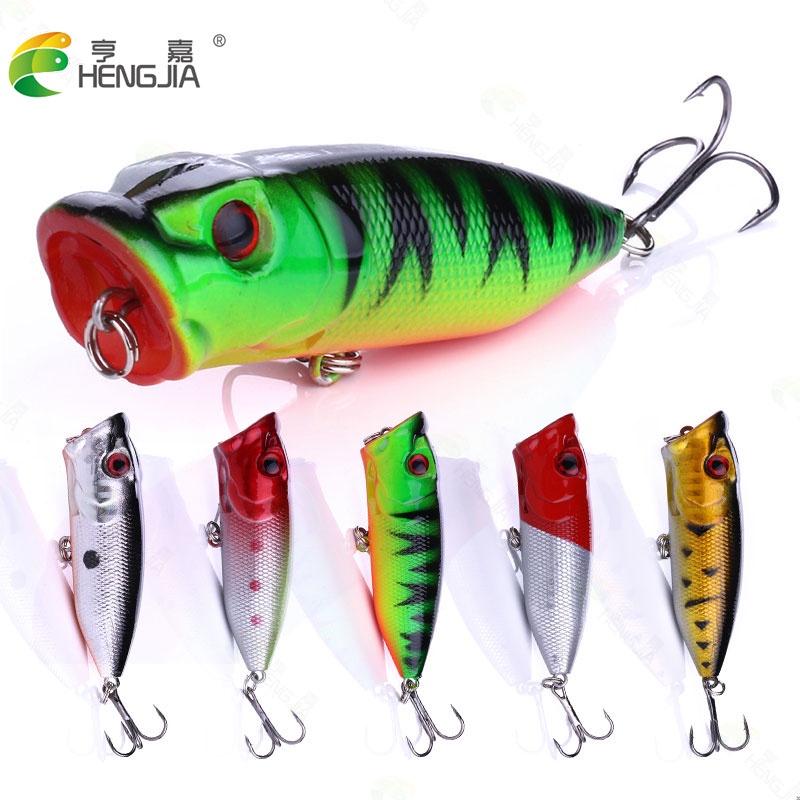 HENGJIA 5PCS 6.5CM/12G Floating Fishing Lure Topwater Popper Bait Wobbler Swimbait Hard Bait Ikan Kecil