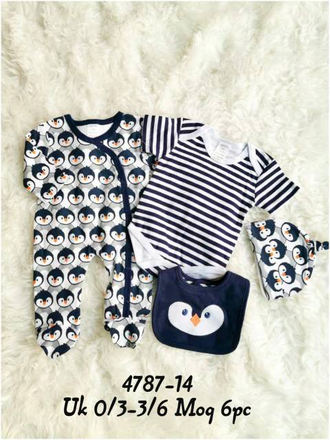 Set baju bayi plus topi slabber/ jumper bayi import/set sleepsuit bayi