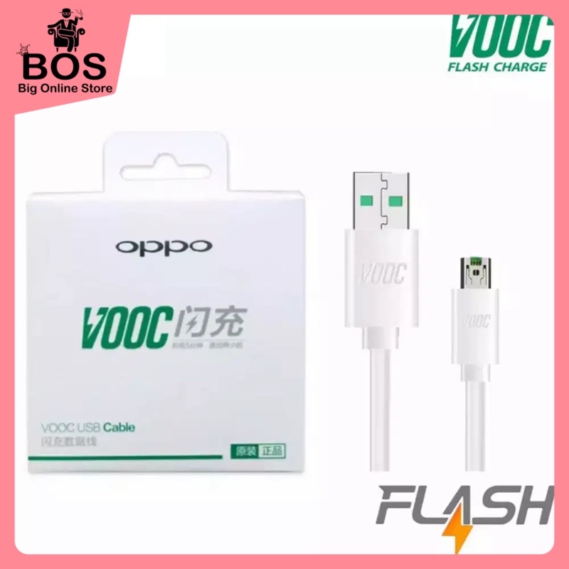 BOS - KABEL OPPO/REALME VOOC FLASH V8/MICRO DAN TYPE C CABLE KBL CHARGER