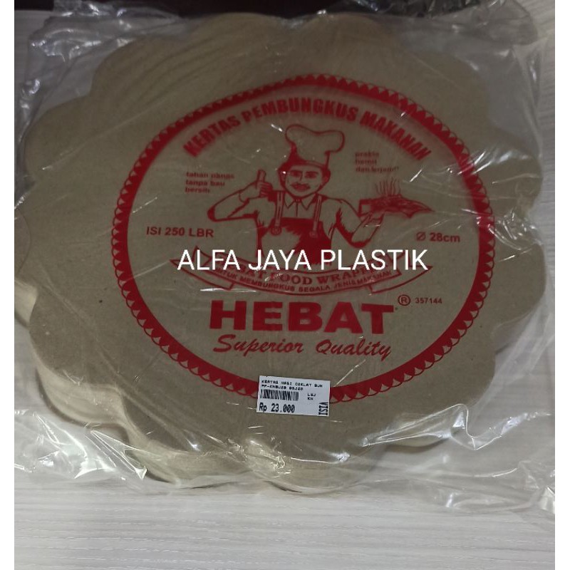 

kertas nasi bunga coklat uk 28 cm