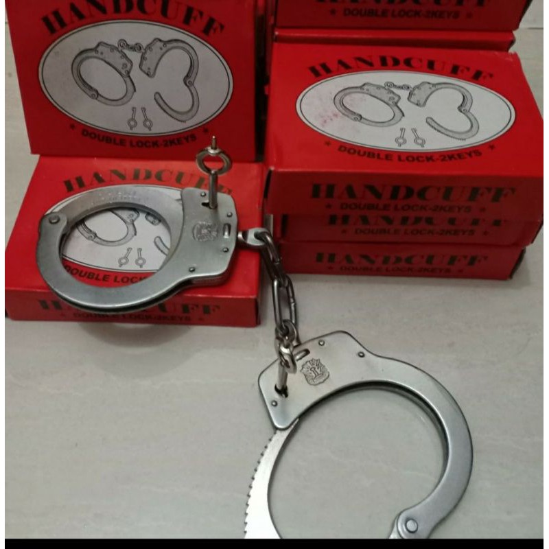 Jual HANDCUFF TANGAN BESI STAINLEES STEL DOUBLE LOKC 2 KEYS