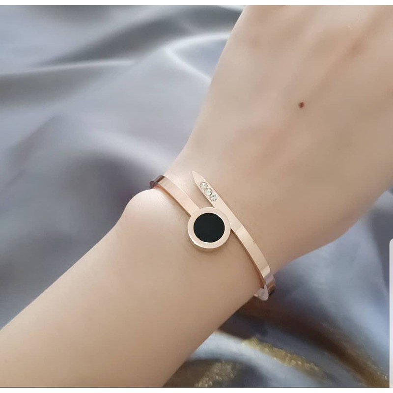 (C0D) gelang bangle wanita kualitas bagus bahan titanium tidak luntur rose gold impor murah