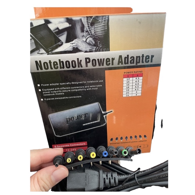 NOTEBOOK POWER ADAPTER ADAPTOR LAPTOP / MULTIFUNGSI 12-24 volt 8 JENIS KONEKTOR