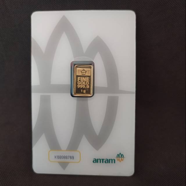 LOGAM MULIA LM ANTAM 1 GRAM GR EMAS BATANGAN KEMASAN BARU PRESS CERTIEYE