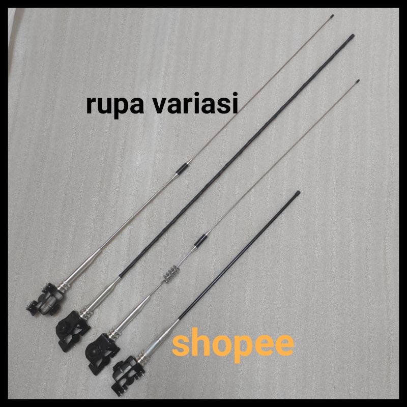 Antena antenna variasi jepit kap mesin dan bagasi belakang mobil motor universal DX chrome crome hitam tiang bendera