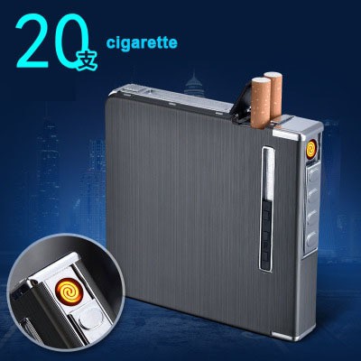 Firetric Kotak Rokok Aluminium 20 Slot + Korek Elektrik