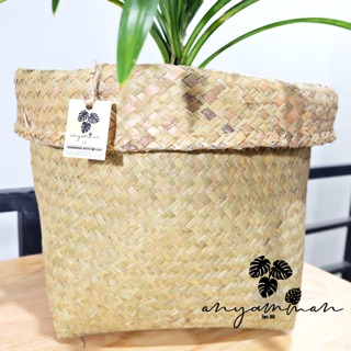 Keranjang Anyaman Purun D40cm Cover Pot Tanaman Purun Keranjang Anyaman Purun D40cm Cover Pot Tanaman Purun