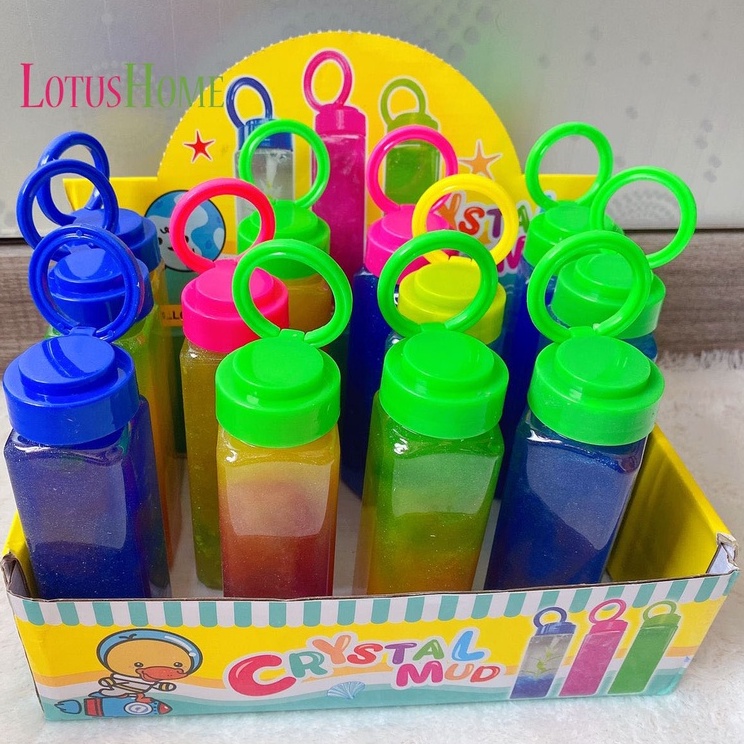 Mainan Slime sleim slem Gliter Crystal Mud slimer mainan anak termurah Mainan Rainbow Slaim Slem Gliter Edukasi