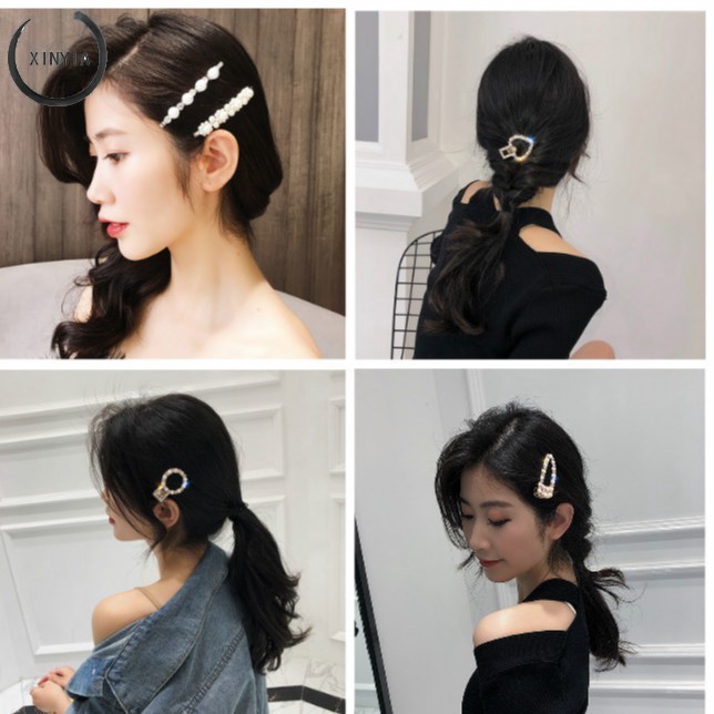 Jepit Rambut,Fashion Wanita,Mutiara Korea,Bobby Pin,Gaya Korea Elegan,Untuk Wanita Pita