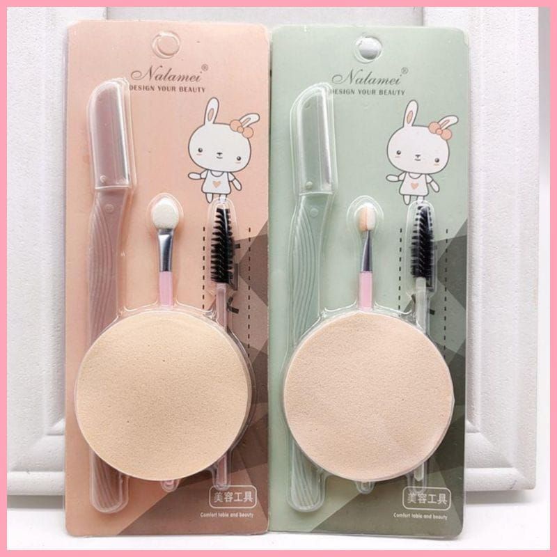 Medan Termurah Set sponge brush pisau alis nalamei set eyebrow &amp; sponge