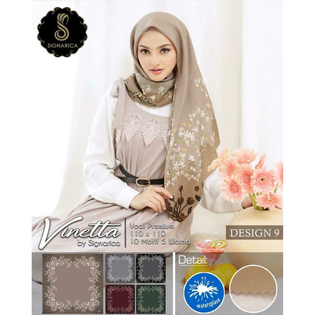 Jilbab Segiempat Motif Vinetta Lasercut D9 by Signarica