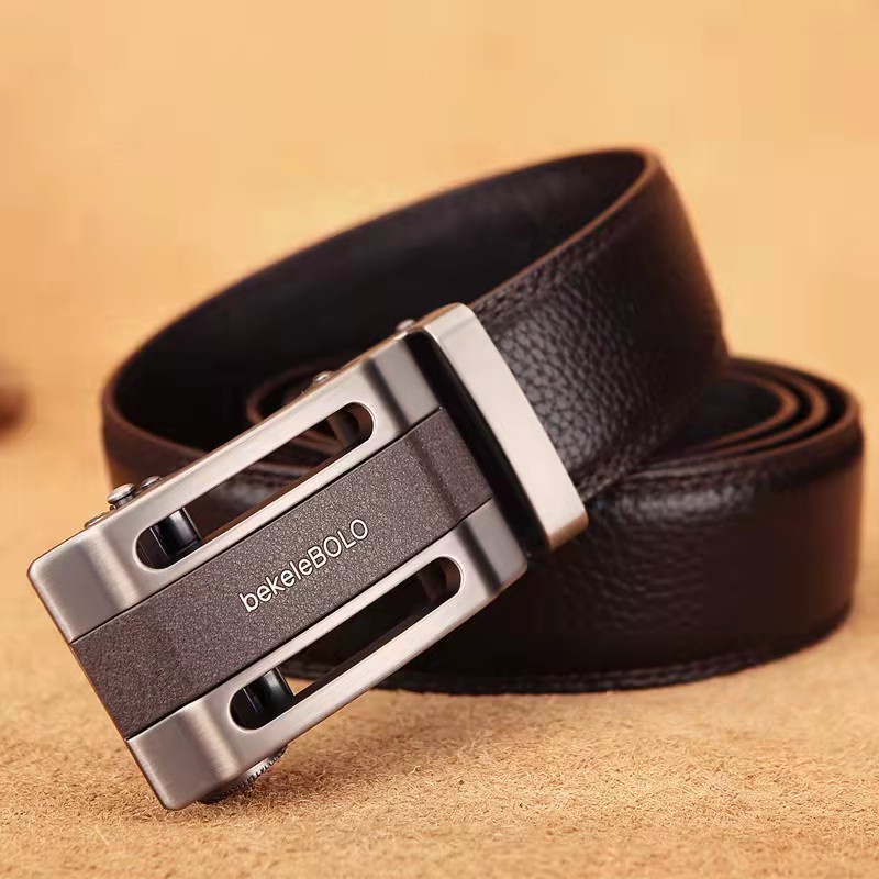 BGS-099 Sabuk pria original import,Adolescents fashion,Kulit sapi 2lapisan ,gesper otomatis,Ikat Pinggang kulit pria belt HB036