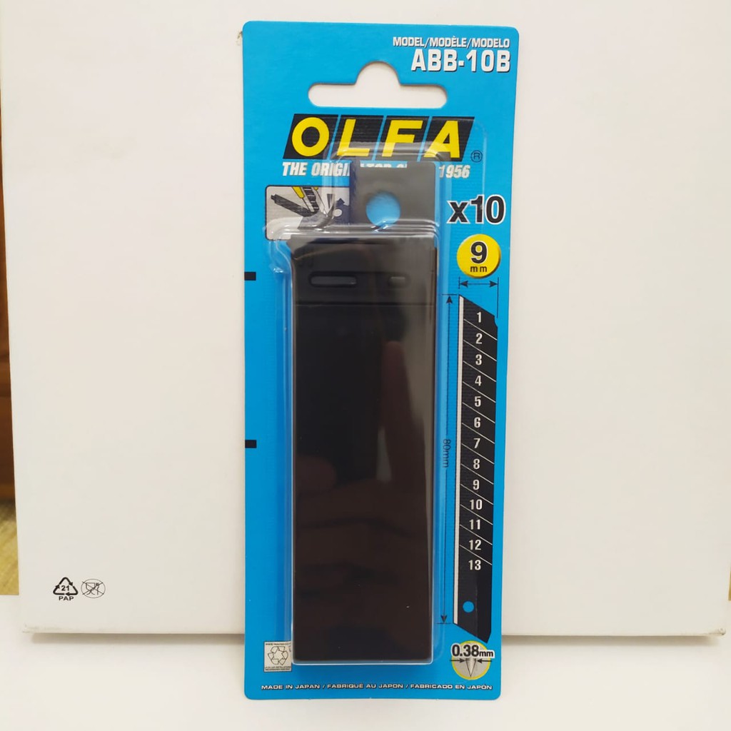 

HJK OLFA ABB-10B Refill Pisau Cutter 9mm (10pcs/pack) Spare Blade 9 mm ABB-10