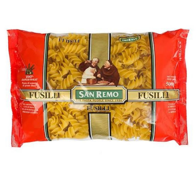 

SANREMO PASTA FUSILI 500GR #56, PASTA MAKANAN UNTUK ANEKA CEMILAN DLL