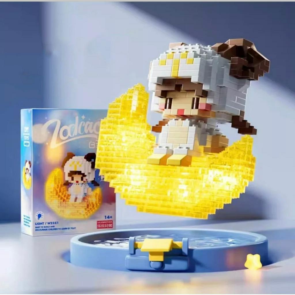 Mainan Legoo LED Balok Susun Bisa Menyala Lucu Karakter Zodiac