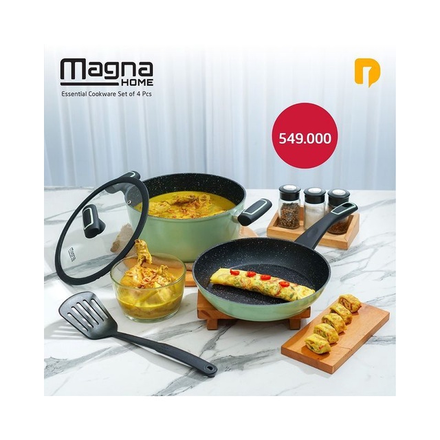 Panci Marble Set Hijau Magna Wajan Anti Lengket