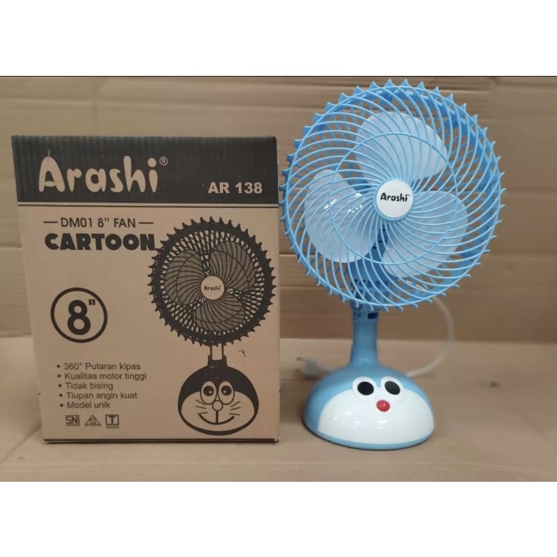 Arashi TDF838 Kipas Angin Meja WINDMILL Desk Fan Kecil TDF838 8 Inch 2 Speed Kecepatan