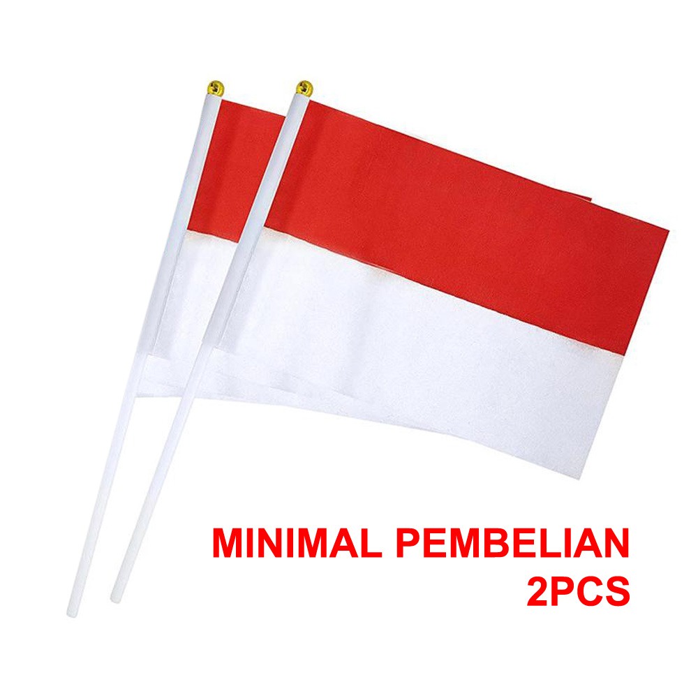 2pcs bendera tangan Indonesia Hand Waving Flag / bendera Merah Putih kecil