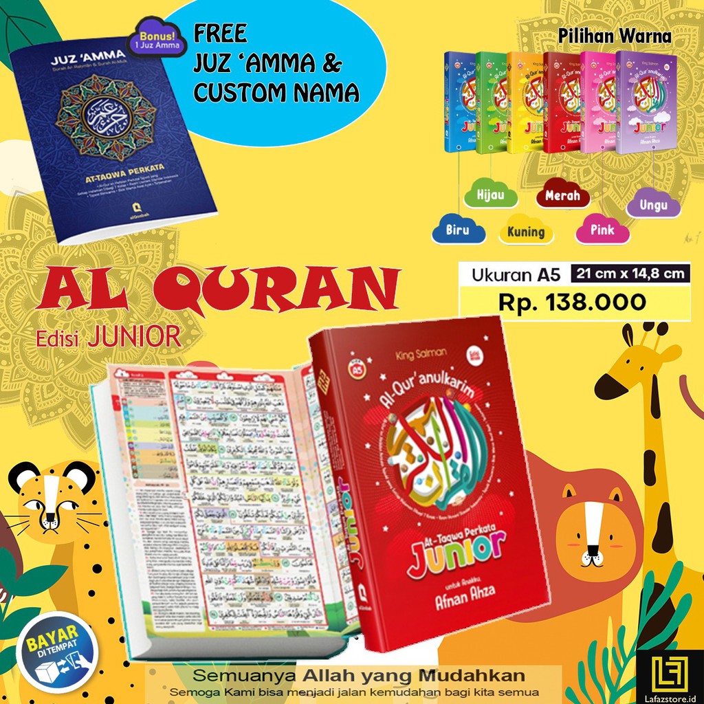 ALQURAN KIDS JUNIOR CUSTOM NAMA ANAK GRATIS JUZ AMMA