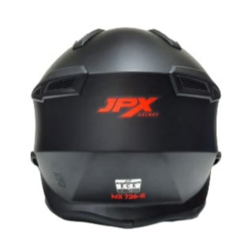 Helm JPX MX 726-R Hitam Doff Helm Full Face Half Face