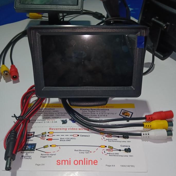 Lcd Monitor Mini 4.3 Inch Tft Untuk Mobil Dan Rumah Dvd,Ps,Gps,Cctv,Re