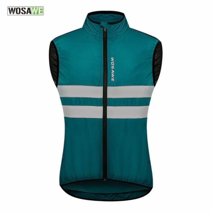 Jaket rompi sepeda Biru windproof reflektif WOSAWE BL205