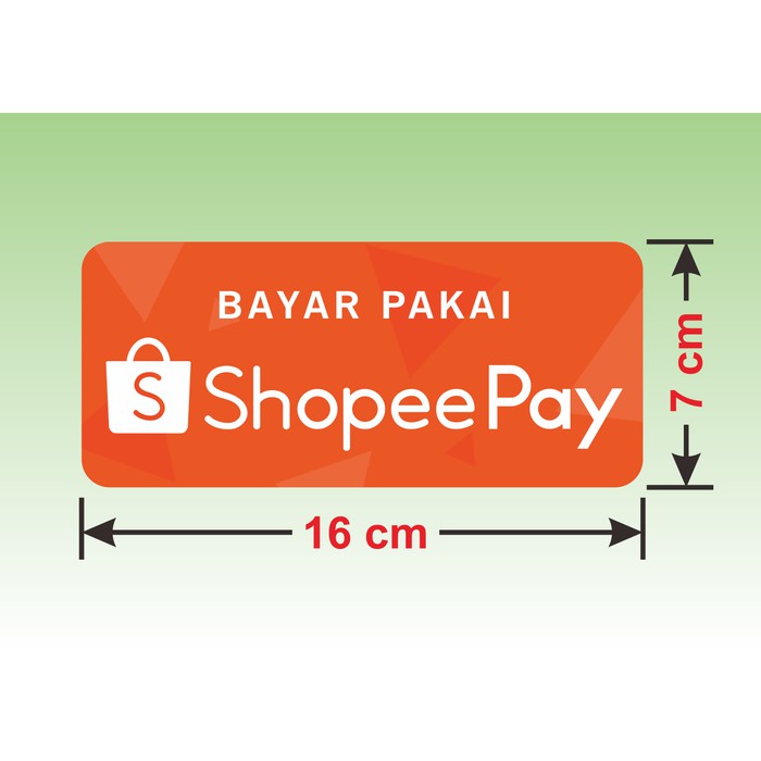 

Sticker Kaca Shopee Pay stiker pembayaran digital non tunai cashless Shopeepay 16 x 7 cm (2 pcs)