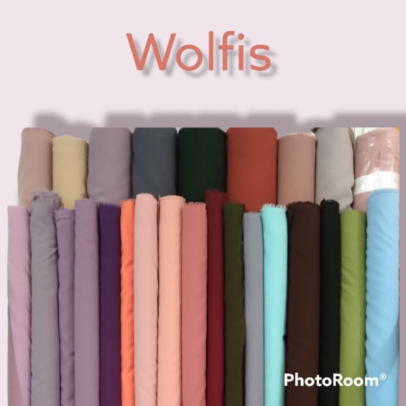 Kain wolfis polos premium super murah (per0.5m)