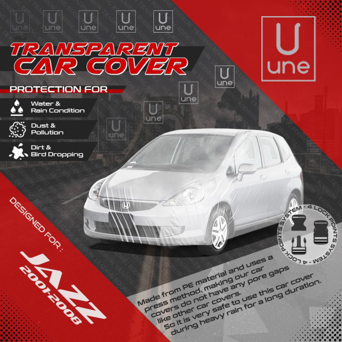 Cover Mobil Jazz Lama Plastik Transparan PE Waterproof