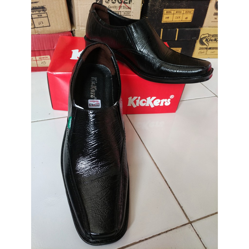 Sepatu kickers pantofel pria kulit asli