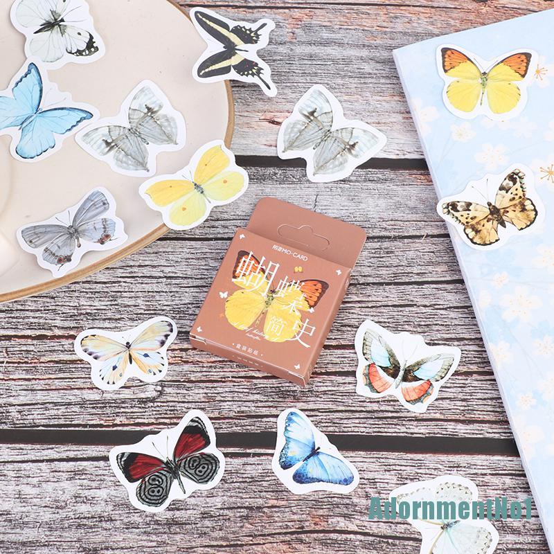 (AdornmentNo1) 46pcs / set Stiker Butterfly Story Untuk Dekorasi Scrapbook / Album / Diary DIY