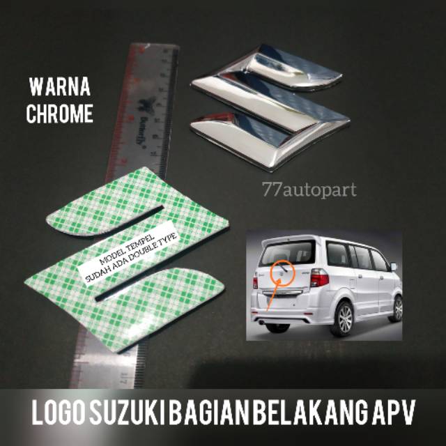 Emblem logo suzuki S untuk apv bagian belakang