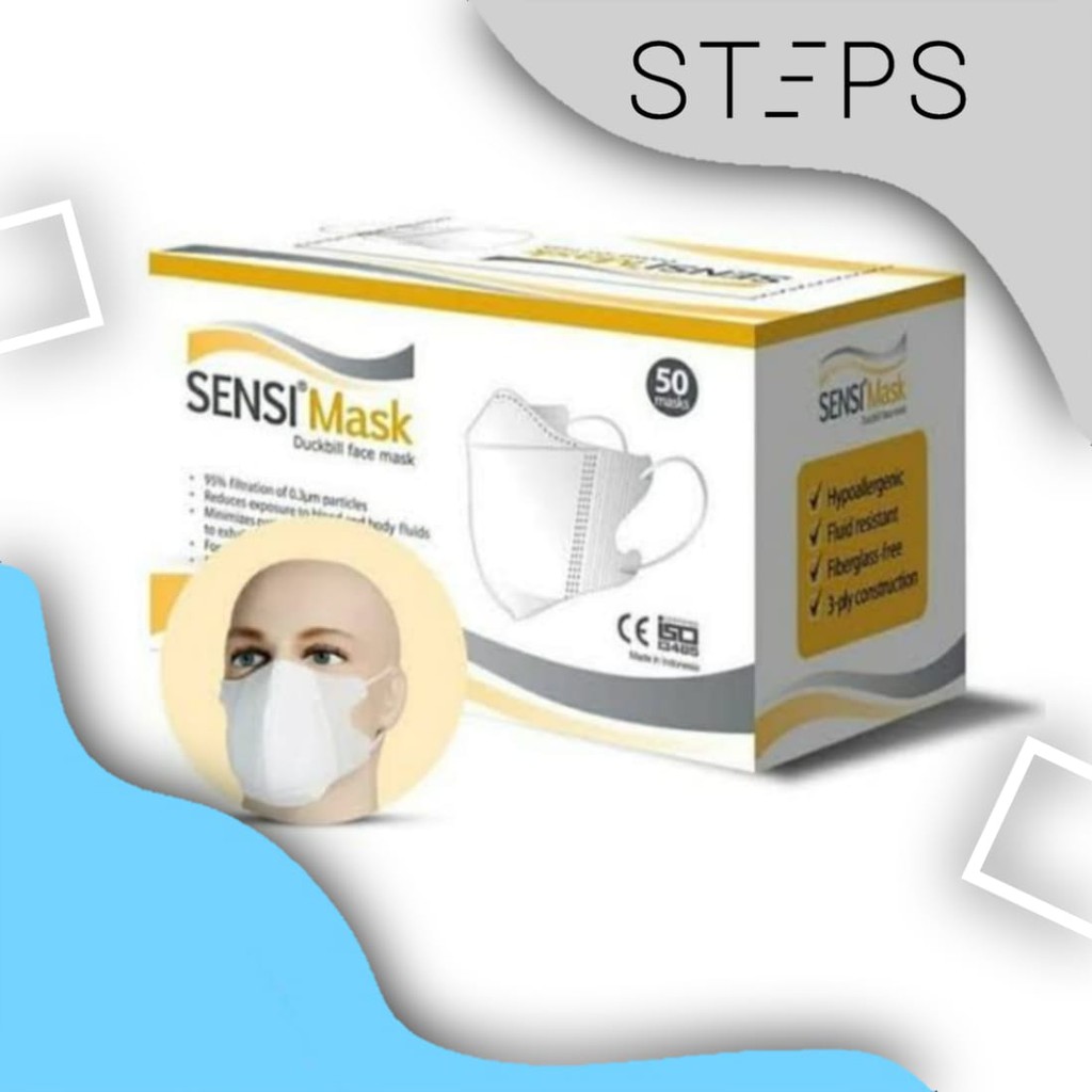 MASKER SENSI DUCKBILL 3 PLY X 50PCS - FACE MASK DISPOSABLE