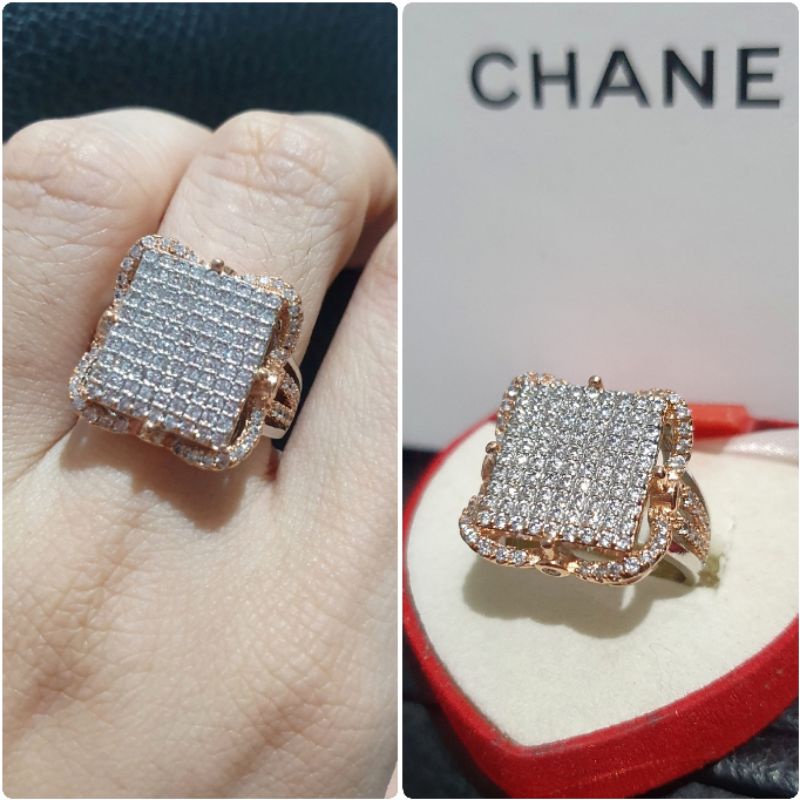 Cincin Zircon Premium Quality Lapis emas Anti Karat Anti Alergi Ring Zircone mata kilau Cr294