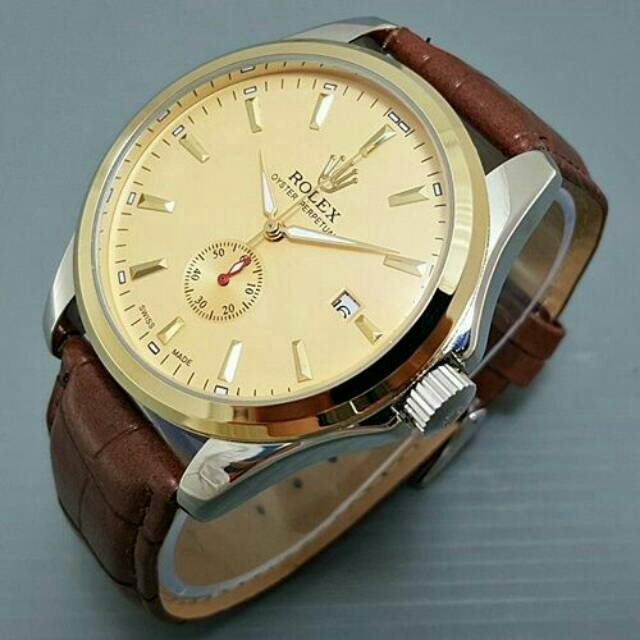 Jam Tangan Pria Rolex Automatic Mesin Tali Kulit