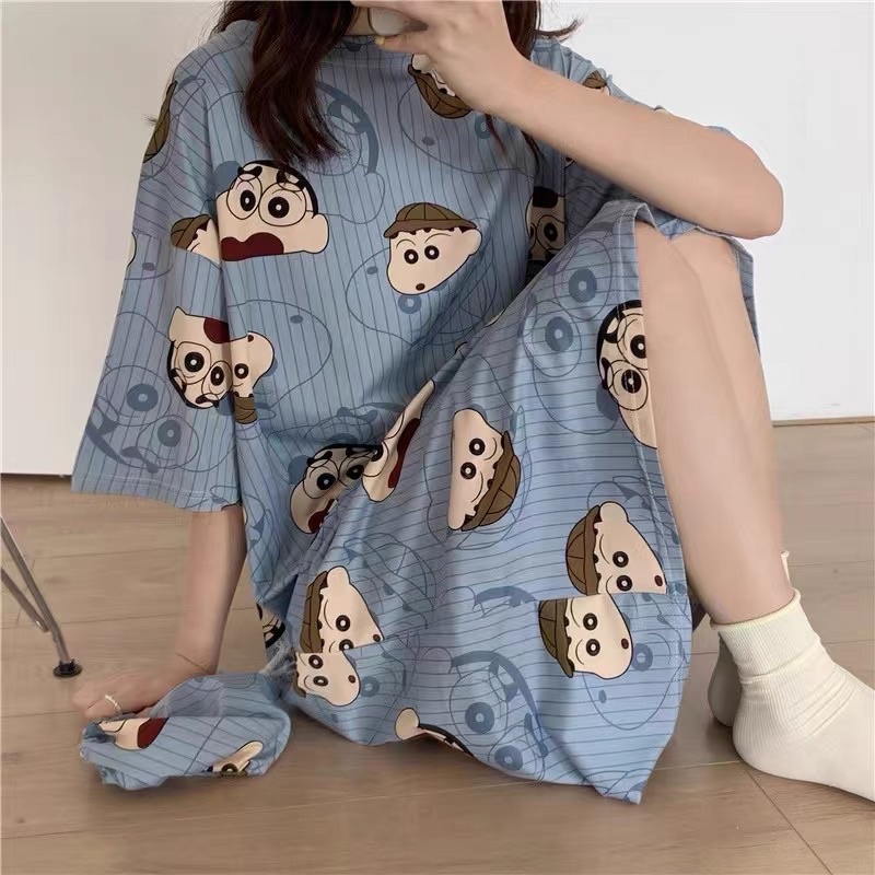 BAJU DASTER PENDEK WANITA / BAJU TIDUR MOTIF BAHAN ADEM HALUS / PAKAIAN TIDUR WANITA DEWASA / DASTER WANITA IMPORT KOREA ALL SIZE / BAJU RUMAHAN HOMEWEAR KEKINIAN MOTIF KARAKTER LUCU LENGAN PENDEK / LONG DRESS