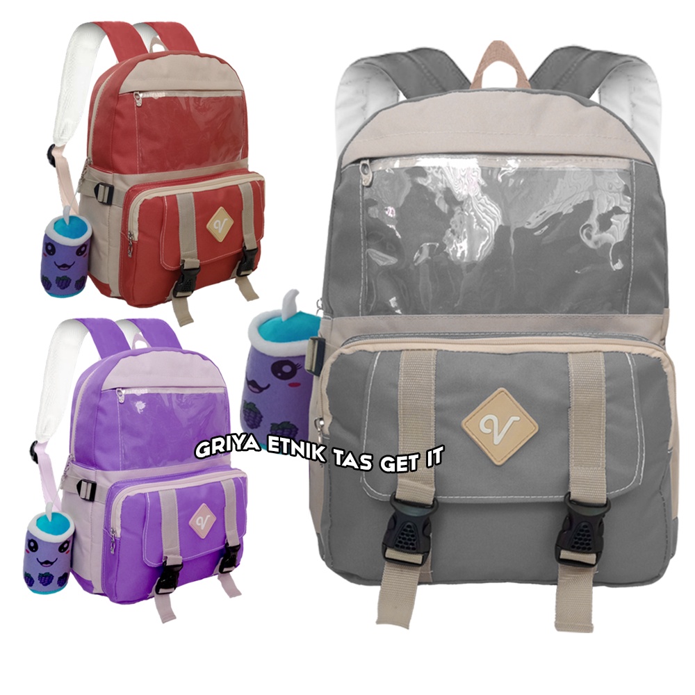 Tas Sekolah Anak Perempuan SD SMP Tas Boba Gratis Boneka Tas Punggung Cewe Tas Gendong Cewek Tas Ransel Wanita